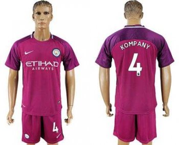 Manchester City #4 Kompany Away Soccer Club Jersey