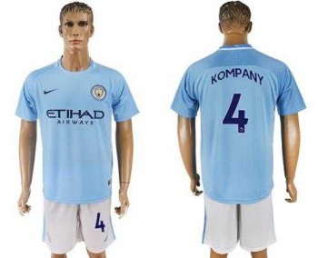 Manchester City #4 Kompany Home Soccer Club Jersey