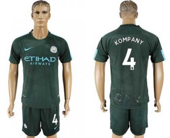 Manchester City #4 Kompany Sec Away Soccer Club Jersey