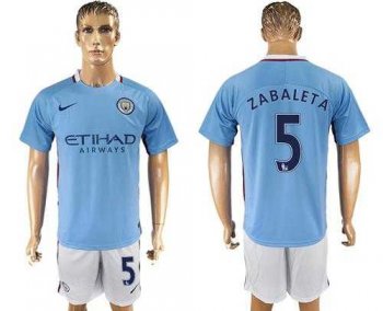 Manchester City #5 Zabaleta Home Soccer Club Jersey