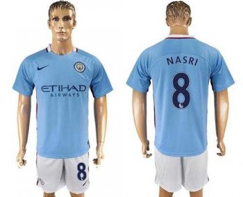 Manchester City #8 Nasri Home Soccer Club Jersey