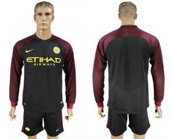 Manchester City Blank Away Long Sleeves Soccer Club Jersey