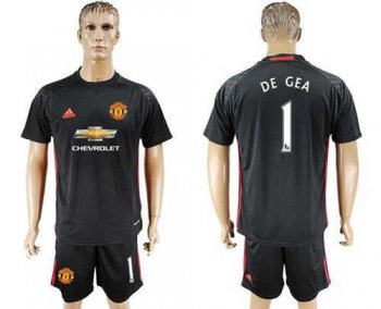 Manchester United #1 De Gea Black Goalkeeper Soccer Club Jersey