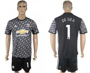 Manchester United #1 De Gea Black Soccer Club Jersey