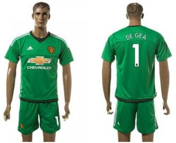 Manchester United #1 De Gea Green Goalkeeper Soccer Club Jersey