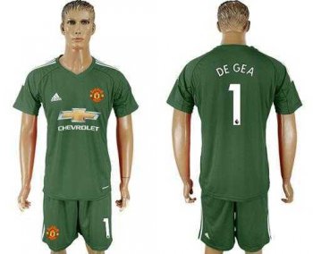 Manchester United #1 De Gea Green Goalkeeper Soccer Club Jersey