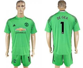 Manchester United #1 De Gea Green Goalkeeper Soccer Club Jersey