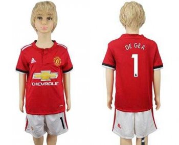 Manchester United #1 De Gea Home Kid Soccer Club Jersey