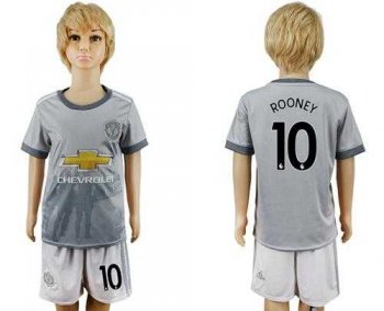 Manchester United #10 Rooney Sec Away Kid Soccer Club Jersey