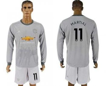 Manchester United #11 Martial Sec Away Long Sleeves Soccer Club Jersey