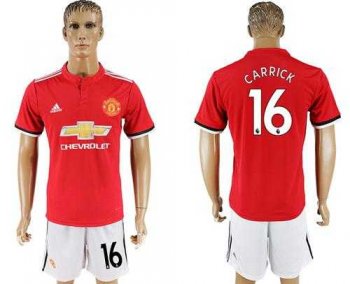 Manchester United #16 Carrick Red Home Soccer Club Jersey