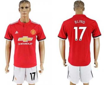 Manchester United #17 Blind Red Home Soccer Club Jersey