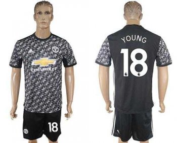 Manchester United #18 Young Black Soccer Club Jersey