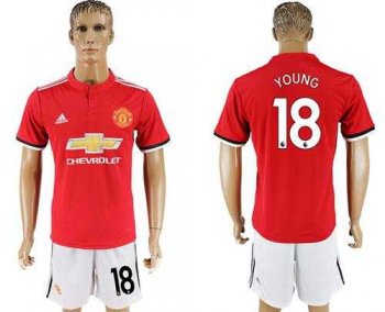 Manchester United #18 Young Red Home Soccer Club Jersey