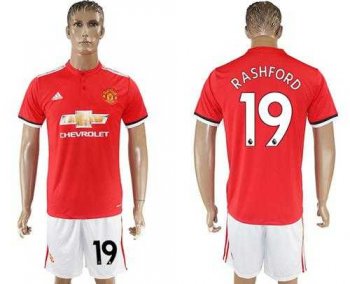 Manchester United #19 Rashford Red Home Soccer Club Jersey