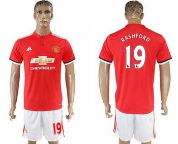 Manchester United #19 Rashford Red Home Soccer Club Jersey