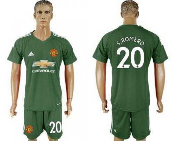 Manchester United #20 S.Romero Green Goalkeeper Soccer Club Jersey