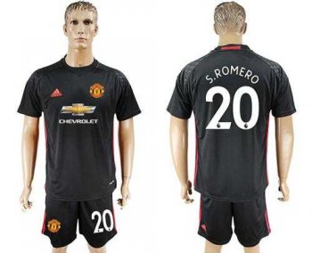 Manchester United #20 Sromero Black Goalkeeper Soccer Club Jersey