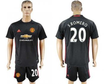 Manchester United #20 Sromero Black Goalkeeper Soccer Club Jersey