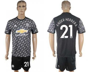 Manchester United #21 Ander Herrera Black Soccer Club Jersey