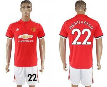 Manchester United #22 Mkhitaryan Red Home Soccer Club Jersey