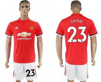 Manchester United #23 Shaw Red Home Soccer Club Jersey