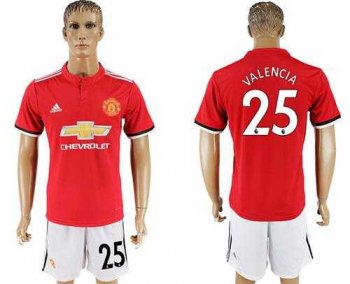 Manchester United #25 Valencia Red Home Soccer Club Jersey