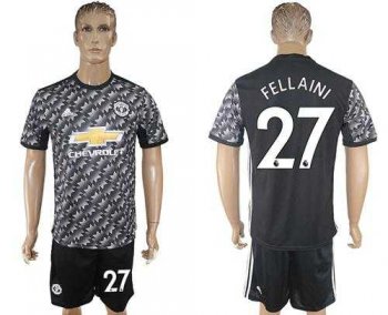 Manchester United #27 Fellaini Black Soccer Club Jersey