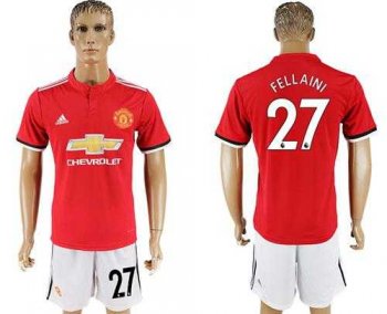 Manchester United #27 Fellaini Red Home Soccer Club Jersey