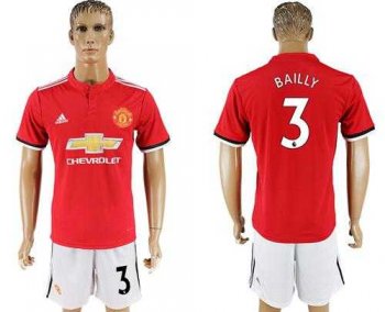 Manchester United #3 Bailly Red Home Soccer Club Jersey