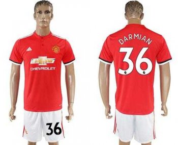 Manchester United #36 Darmian Red Home Soccer Club Jersey