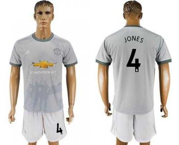 Manchester United #4 Jones Sec Away Soccer Club Jersey