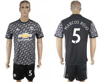 Manchester United #5 Marcos Rojo Black Soccer Club Jersey