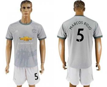 Manchester United #5 Marcos Rojo Sec Away Soccer Club Jersey