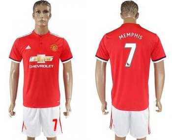 Manchester United #7 Memphis Red Home Soccer Club Jersey