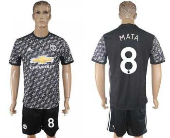 Manchester United #8 Mata Black Soccer Club Jersey