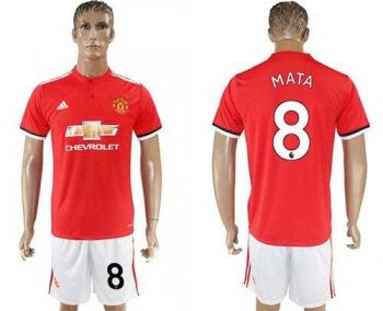 Manchester United #8 Mata Red Home Soccer Club Jersey