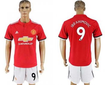 Manchester United #9 Ibrahimovic Red Home Soccer Club Jersey