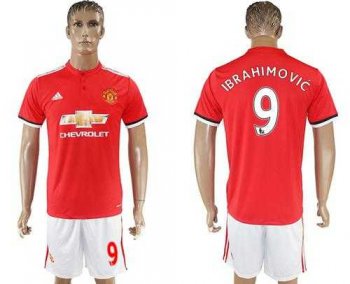 Manchester United #9 Ibrahimovic Red Home Soccer Club Jersey