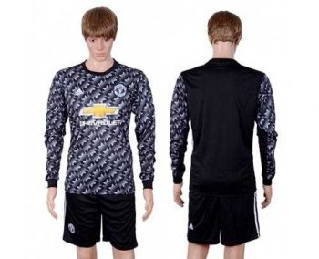 Manchester United Blank Away Long Sleeves Soccer Club Jersey