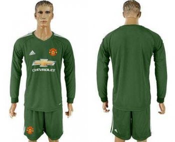 Manchester United Blank Green Goalkeeper Long Sleeves Soccer Club Jersey