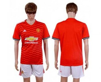 Manchester United Blank Red Home Soccer Club Jersey