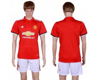 Manchester United Blank Red Home Soccer Club Jersey