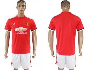 Manchester United Blank Red Home Soccer Club Jersey