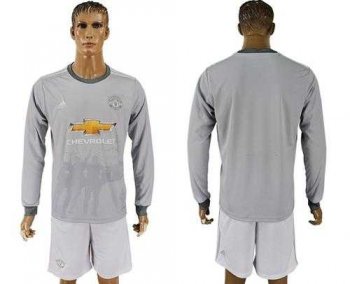 Manchester United Blank Sec Away Long Sleeves Soccer Club Jersey