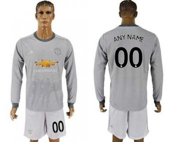 Manchester United Personalized Sec Away Long Sleeves Soccer Club Jersey