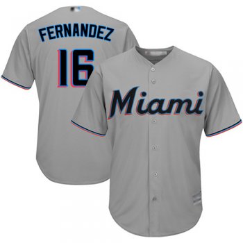 marlins #16 Jose Fernandez Grey New Cool Base Stitched Baseball Jersey