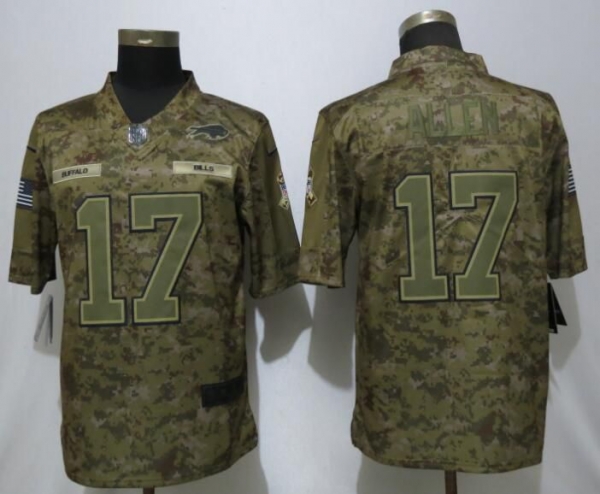 Men Buffalo Bills 17 Allen Nike Camo Salute to Service Limited NFL Jerseys