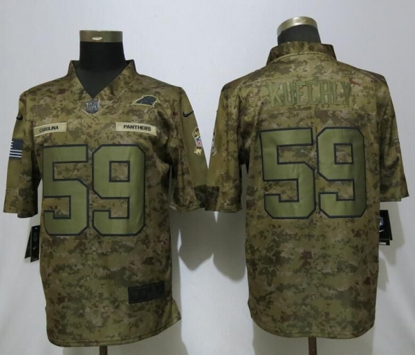 Men's Carolina Panthers 59 Kuechly Nike Camo Salute to Service Limited NFL Jerseys