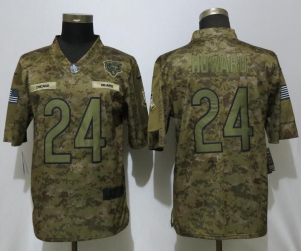 Men's Chicago Bears 24 Howard Nike Camo Salute to Service Limited NFL Jerseys